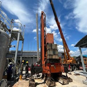 hydraulic injection piling and construction of chimney foundation chimney foundation