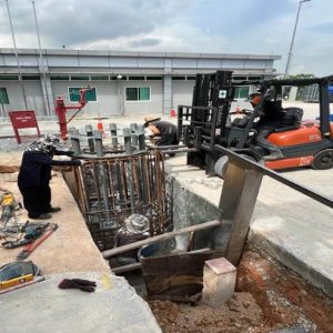 hydraulic injection piling and construction of chimney foundation chimney foundation