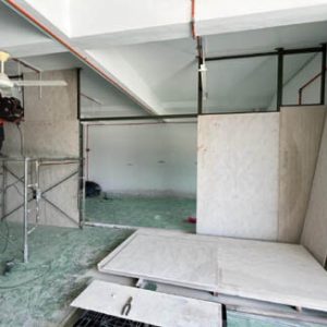 r.c. water retaining structure partitions, factory medical room and atm glass room