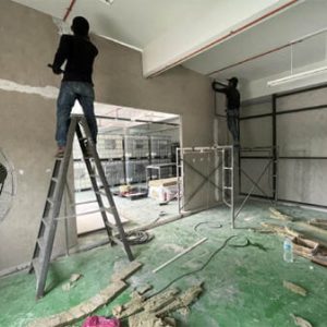r.c. water retaining structure partitions, factory medical room and atm glass room