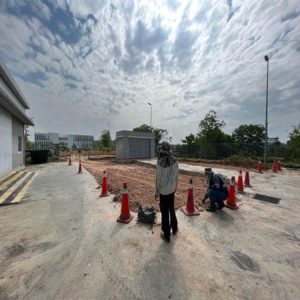 setting out, survey works and slab construction