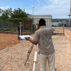 setting out, survey works and slab construction