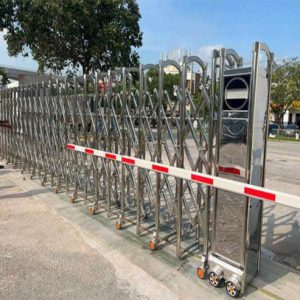 stainless steel extendable anti collision auto gate with proper foundation works