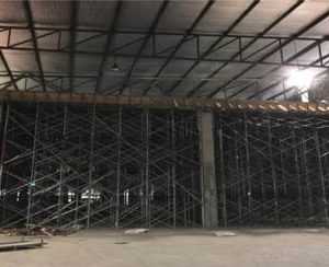 steel reinforced concrete structure construction, piling, for warehouse
